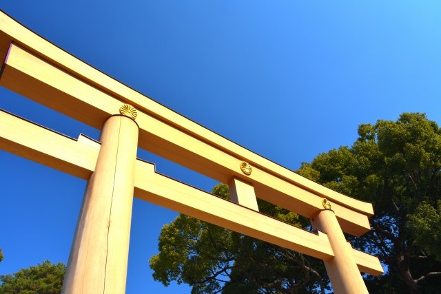 氏子 鳥居　神社　風景　参拝