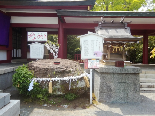 神社　しめ縄　参拝