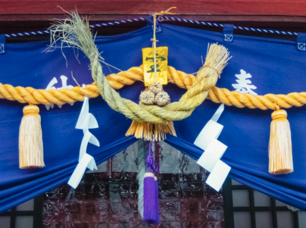 しめ縄 　藁 　紙垂 　神社　風景　サイズ　小さい　合成繊維