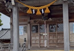 高岡市_立野美鳥町福岡神社 _鼓胴型しめ縄交換_山吹_サイズ１２０